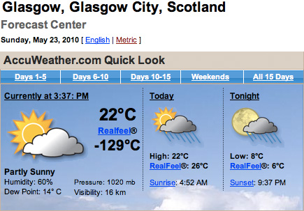 Glasgow cold!