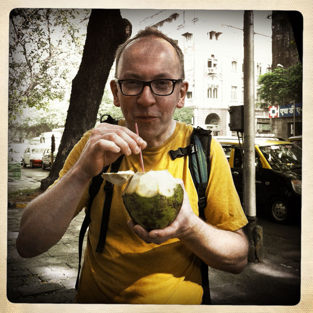  Klaas Wynne drinking coconut juice