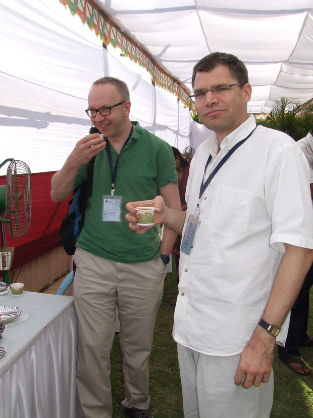  Tea break at the IISER Pune with Klaas Wynne and Hans Senn