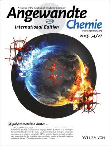 A polyoxometalate cluster [W18O56(HPIIIO3)2(H2O)2]8− with a redox‐active core has been isolated and characterized. In their Communication on page 7895 ff., L. Cronin et al. investigate the reactivity of the Dawson‐like cluster and demonstrate that it undergoes a structural rearrangement in solution, whereby the {HPO3} moieties dimerize through interphosphite interactions. In the crystalline state, the cluster exhibits a thermally triggered oxidation of the two PIII template moieties to form PV centers.