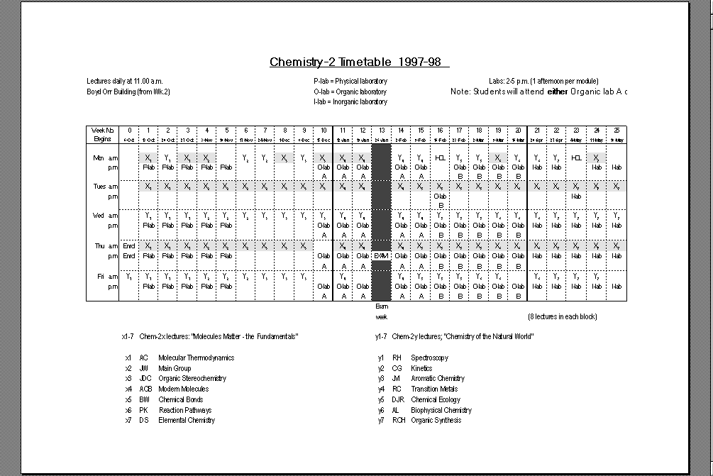 (timetable)